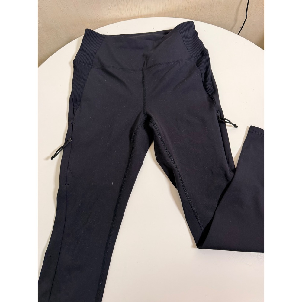 Avalanche Outdoor Supply Leggings Women Small Black Excellent Zipper Pockets Rib